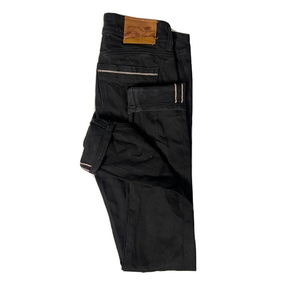People For Peace Skinny Stretch Selvedge Jeans 26X34 Black‎ Made In USA